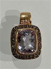 LeVian 14K Rose Gold Chocolate Diamond Amethyst Necklace Pendant